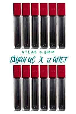 Atlas 0.9 Siyah Kalem Ucu 12'li Set - 2