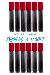 Atlas 0.9 Siyah Kalem Ucu 12'li Set - Kırtasiye Ofisi