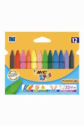 Bic Jumbo 12 Renk Üçgen Mum Boya - BIC