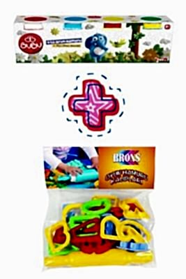 Bu-Bu Oyun Hamuru 4'lü + Brons Oyun Hamuru Kalıbı Seti - 13