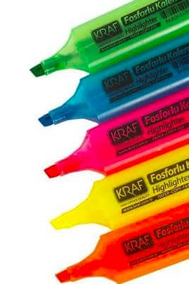 Dosy 10'lu Tükenmez Kalem + Kraf 5'li Fosforlu Kalem Seti - 5