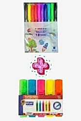 Dosy 10'lu Tükenmez Kalem + Kraf 5'li Fosforlu Kalem Seti - DOSY