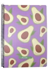 Gıpta A4 Avocado 80 Yaprak Çizgili Spiralli Karton Kapak Defter Lila My Avocado 5819 - Gıpta