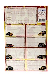 Gıpta-Boys Ders Programı Okul Etiket 3 Yaprak 16 x 24 cm Taşıtlar - Gıpta