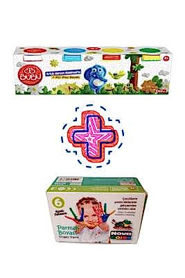 Nova Color Parmak Boyası 25 ml 6'lı + Bu-Bu 4'lü Oyun Hamuru Seti - 10