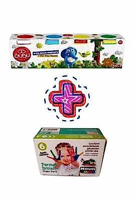 Nova Color Parmak Boyası 25 ml 6'lı + Bu-Bu 4'lü Oyun Hamuru Seti - 7